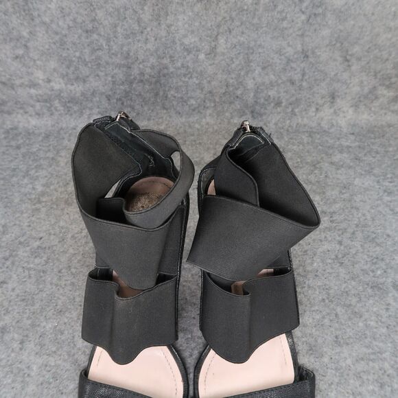 Vince Camuto Shoes Womens 8 Pump Stiletto Heel Zip Open Toe Black Straps Ondetti - Picture 13 of 14